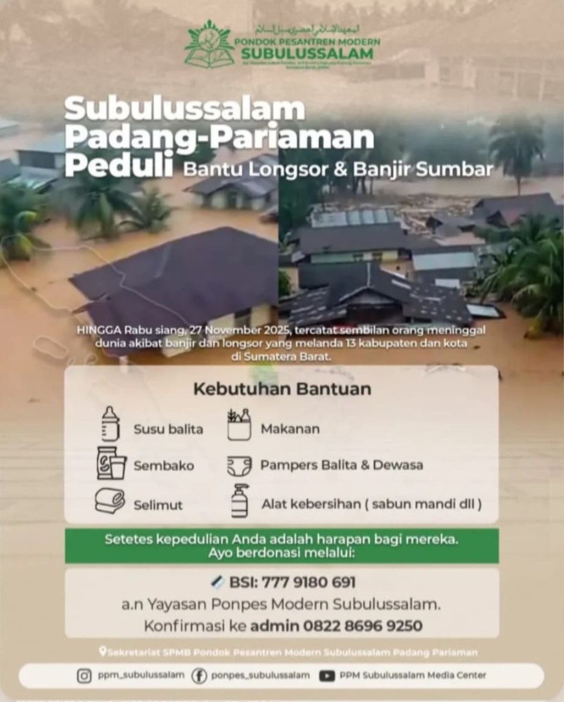 Poster donasi Subulussalam Peduli